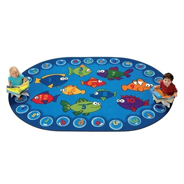 Carpets For Kids 6806 Fishing for Literacy 6.75 ft. x 9.42 ft. Oval Carpet 6806 - main